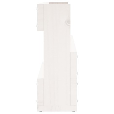 vidaXL Παπουτσοθήκη Επιτοίχια 2 τεμ. Λευκή 110x9x23cm Μασίφ Πεύκο