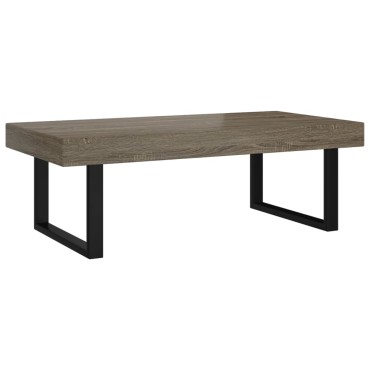 vidaXL Τραπεζάκι Σαλονιού Γκρι/Μαύρο 120x60x40cm από MDF/Σίδερο 1 τεμ.