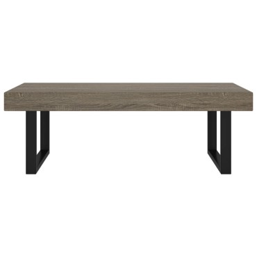 vidaXL Τραπεζάκι Σαλονιού Γκρι/Μαύρο 120x60x40cm από MDF/Σίδερο 1 τεμ.