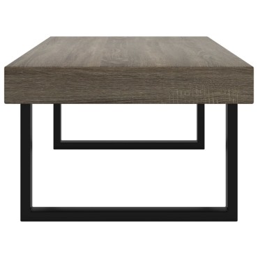 vidaXL Τραπεζάκι Σαλονιού Γκρι/Μαύρο 120x60x40cm από MDF/Σίδερο 1 τεμ.