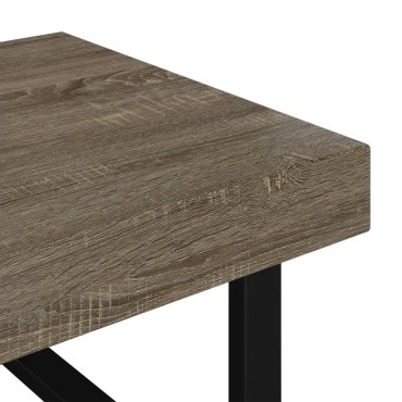 vidaXL Τραπεζάκι Σαλονιού Γκρι/Μαύρο 120x60x40cm από MDF/Σίδερο 1 τεμ.