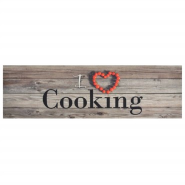 vidaXL Χαλί Κουζίνας Πλενόμενο Επιγρ. Cooking Γκρι 45x150 εκ. Βελούδο