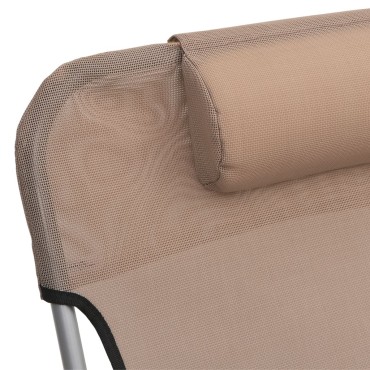 vidaXL Ξαπλώστρες Πτυσσόμενες 2 τεμ. Taupe από Textilene & Ατσάλι 135x54,5x87cm