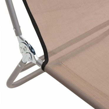 vidaXL Ξαπλώστρες Πτυσσόμενες 2 τεμ. Taupe από Textilene & Ατσάλι 135x54,5x87cm