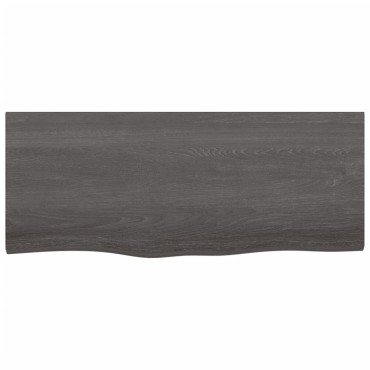 vidaXL Ράφι Τοίχου Σκούρο Καφέ 100x40x(2-4)cm Επεξ. Μασίφ Ξύλο Δρυός 1 τεμ.