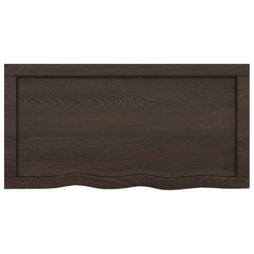 vidaXL Ράφι Τοίχου Σκούρο Καφέ 80x40x(2-4)cm Επεξ. Μασίφ Ξύλο Δρυός 1 τεμ.