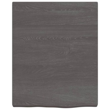 vidaXL Ράφι Τοίχου Σκούρο Καφέ 40x50x(2-4)cm Επεξ. Μασίφ Ξύλο Δρυός 1 τεμ.