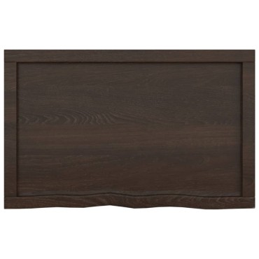 vidaXL Ράφι Τοίχου Σκούρο Καφέ 80x50x(2-4)cm Επεξ. Μασίφ Ξύλο Δρυός 1 τεμ.