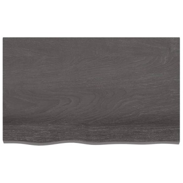 vidaXL Ράφι Τοίχου Σκούρο Καφέ 80x50x(2-6)cm Επεξ. Μασίφ Ξύλο Δρυός 1 τεμ.