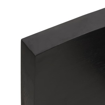 vidaXL Ράφι Τοίχου Σκούρο Καφέ 80x50x(2-6)cm Επεξ. Μασίφ Ξύλο Δρυός 1 τεμ.