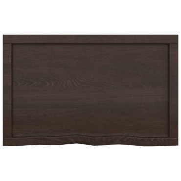 vidaXL Ράφι Τοίχου Σκούρο Καφέ 80x50x(2-6)cm Επεξ. Μασίφ Ξύλο Δρυός 1 τεμ.