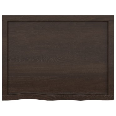 vidaXL Ράφι Τοίχου Σκούρο Καφέ 80x60x(2-6)cm Επεξ. Μασίφ Ξύλο Δρυός 1 τεμ.