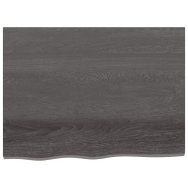 vidaXL Ράφι Τοίχου Σκούρο Καφέ 80x60x2cm Επεξεργ. Μασίφ Ξύλο Δρυός 1 τεμ.