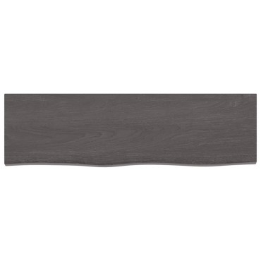 vidaXL Ράφι Τοίχου Σκούρο Καφέ 100x30x(2-6)cm Επεξ. Μασίφ Ξύλο Δρυός 1 τεμ.