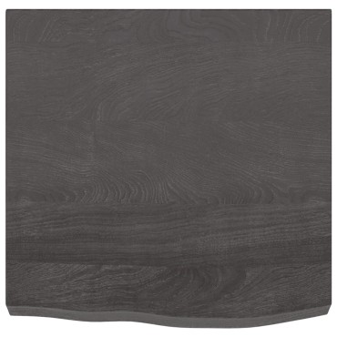 vidaXL Ράφι Τοίχου Σκούρο Καφέ 60x60x(2-6)cm Επεξ. Μασίφ Ξύλο Δρυός 1 τεμ.