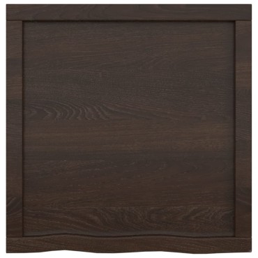 vidaXL Ράφι Τοίχου Σκούρο Καφέ 60x60x(2-6)cm Επεξ. Μασίφ Ξύλο Δρυός 1 τεμ.