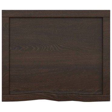 vidaXL Ράφι Τοίχου Σκούρο Καφέ 60x50x(2-4)cm Επεξ. Μασίφ Ξύλο Δρυός 1 τεμ.