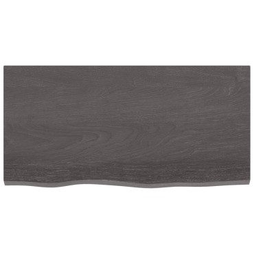 vidaXL Ράφι Τοίχου Σκούρο Καφέ 80x40x(2-6)cm Επεξ. Μασίφ Ξύλο Δρυός 1 τεμ.