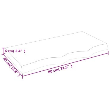 vidaXL Ράφι Τοίχου Σκούρο Καφέ 80x40x(2-6)cm Επεξ. Μασίφ Ξύλο Δρυός 1 τεμ.