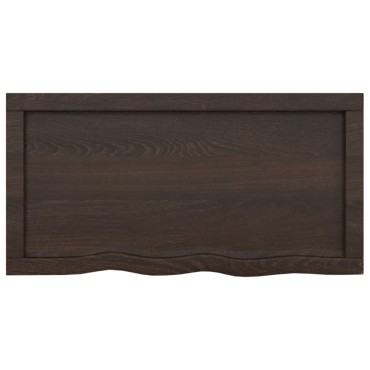 vidaXL Ράφι Τοίχου Σκούρο Καφέ 80x40x(2-6)cm Επεξ. Μασίφ Ξύλο Δρυός 1 τεμ.