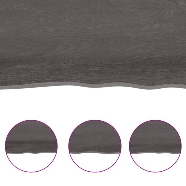 vidaXL Ράφι Τοίχου Σκούρο Καφέ 80x40x(2-6)cm Επεξ. Μασίφ Ξύλο Δρυός 1 τεμ.