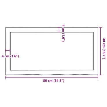vidaXL Ράφι Τοίχου Σκούρο Καφέ 80x40x(2-6)cm Επεξ. Μασίφ Ξύλο Δρυός 1 τεμ.