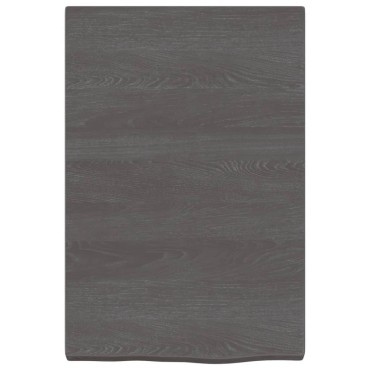 vidaXL Ράφι Τοίχου Σκούρο Καφέ 40x60x(2-4)cm Επεξ. Μασίφ Ξύλο Δρυός 1 τεμ.