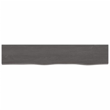 vidaXL Ράφι Τοίχου Σκούρο Καφέ 100x20x4cm Επεξεργ. Μασίφ Ξύλο Δρυός 1 τεμ.