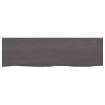 vidaXL Ράφι Τοίχου Σκούρο Καφέ 100x30x(2-4)cm Επεξ. Μασίφ Ξύλο Δρυός 1 τεμ.