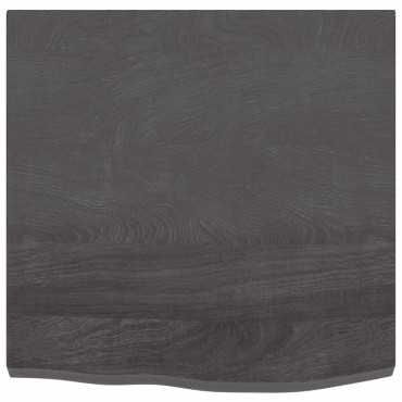 vidaXL Ράφι Τοίχου Σκούρο Καφέ 60x60x(2-4)cm Επεξ. Μασίφ Ξύλο Δρυός 1 τεμ.