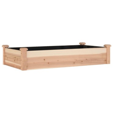 vidaXL Ζαρντινιέρα Υπερυψ. με Επένδυση 120x60x25 εκ. Μασίφ Ξύλο Ελάτης