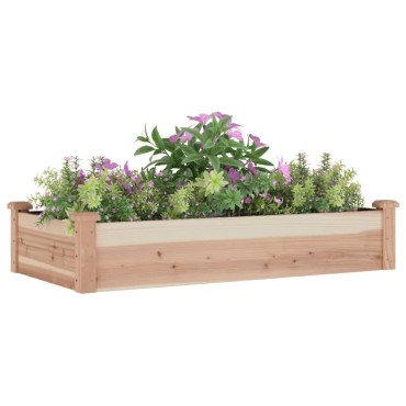 vidaXL Ζαρντινιέρα Υπερυψ. με Επένδυση 120x60x25 εκ. Μασίφ Ξύλο Ελάτης