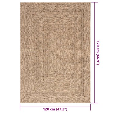 vidaXL Χαλί ZIZUR Όψη Γιούτας Εσωτ. & Εξωτ. Χώρου 120x170cm