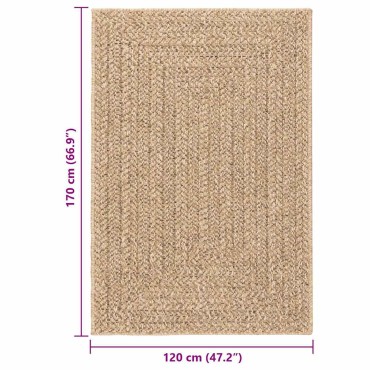 vidaXL Χαλί ZIZUR Όψη Γιούτας Εσωτ. & Εξωτ. Χώρου 120x170cm