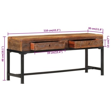 vidaXL Έπιπλο Τηλεόρασης 110x30x46cm από Μασίφ Ανακυκλωμένο Ξύλο