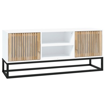 vidaXL Έπιπλο Τηλεόρασης Λευκό 105x30x45cm Επεξεργασμένο Ξύλο/Σίδερο
