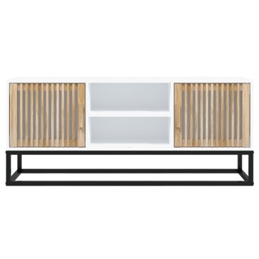 vidaXL Έπιπλο Τηλεόρασης Λευκό 105x30x45cm Επεξεργασμένο Ξύλο/Σίδερο