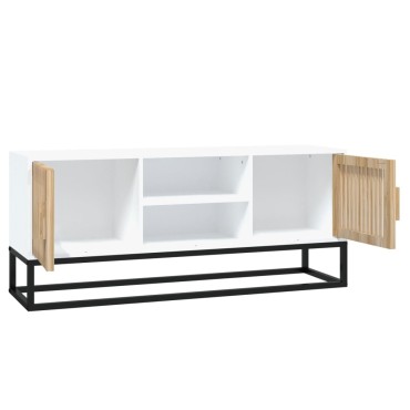 vidaXL Έπιπλο Τηλεόρασης Λευκό 105x30x45cm Επεξεργασμένο Ξύλο/Σίδερο