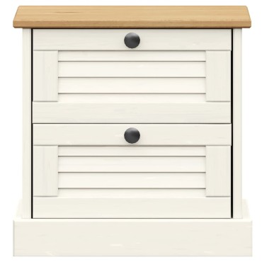 vidaXL Κομοδίνο VIGO Λευκό 42x35x42cm από Μασίφ Ξύλο Πεύκου 1 τεμ.