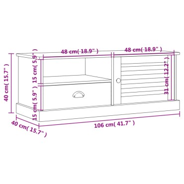 vidaXL Έπιπλο Τηλεόρασης VIGO 106x40x40cm από Μασίφ Ξύλο Πεύκου