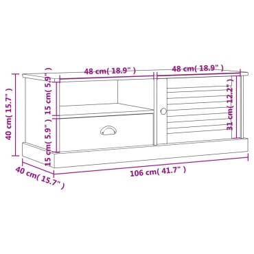 vidaXL Έπιπλο Τηλεόρασης VIGO 106x40x40cm από Μασίφ Ξύλο Πεύκου