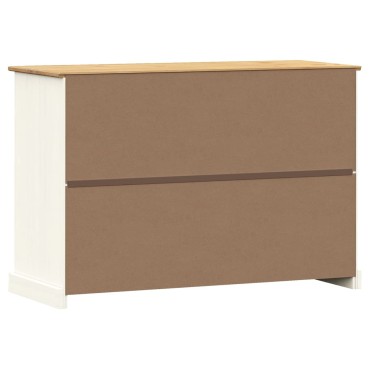vidaXL Μπουφές με Συρτάρια VIGO Λευκό 113x40x75cm Μασίφ Ξύλο Πεύκου 1 τεμ.
