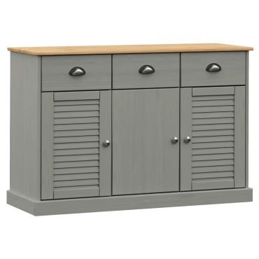 vidaXL Μπουφές με Συρτάρια VIGO Γκρι 113x40x75cm Μασίφ Ξύλο Πεύκο 1 τεμ.