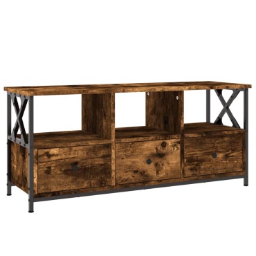 vidaXL Έπιπλο Τηλεόρασης Καπνιστή Δρυς 102x33x45cm Επεξ. Ξύλο/Σίδερο