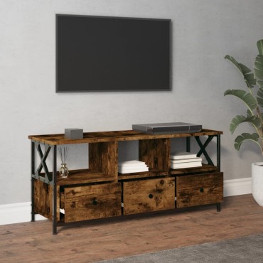 vidaXL Έπιπλο Τηλεόρασης Καπνιστή Δρυς 102x33x45cm Επεξ. Ξύλο/Σίδερο
