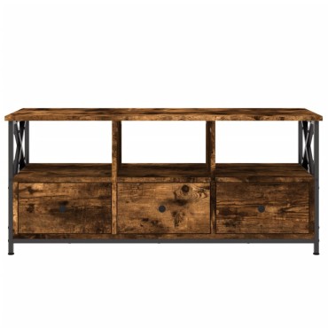 vidaXL Έπιπλο Τηλεόρασης Καπνιστή Δρυς 102x33x45cm Επεξ. Ξύλο/Σίδερο