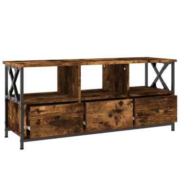 vidaXL Έπιπλο Τηλεόρασης Καπνιστή Δρυς 102x33x45cm Επεξ. Ξύλο/Σίδερο