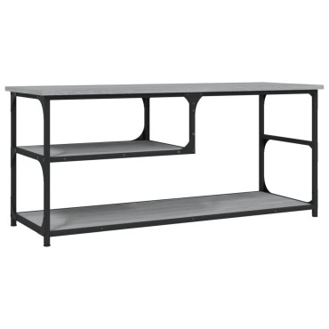vidaXL Έπιπλο Τηλεόρασης Γκρι Sonoma 103x38x46,5cm Επεξ. Ξύλο/Ατσάλι