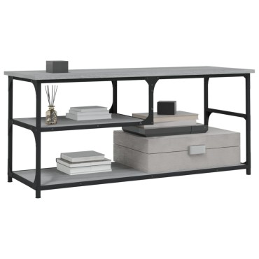 vidaXL Έπιπλο Τηλεόρασης Γκρι Sonoma 103x38x46,5cm Επεξ. Ξύλο/Ατσάλι
