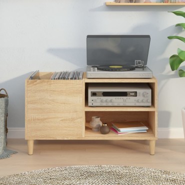 vidaXL Δισκοθήκη Sonoma Δρυς 84,5x38x48cm από Επεξεργασμένο Ξύλο 1 τεμ.